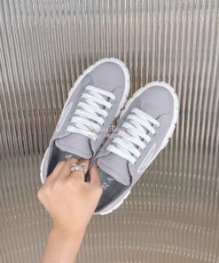 Replica Prada Nylon Gabardine Sneakers 1E260M Grey 2