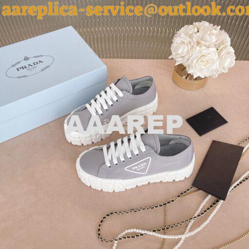 Replica Prada Nylon Gabardine Sneakers 1E260M Grey 3