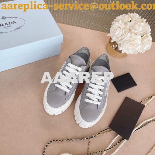 Replica Prada Nylon Gabardine Sneakers 1E260M Grey 4