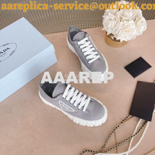 Replica Prada Nylon Gabardine Sneakers 1E260M Grey 5