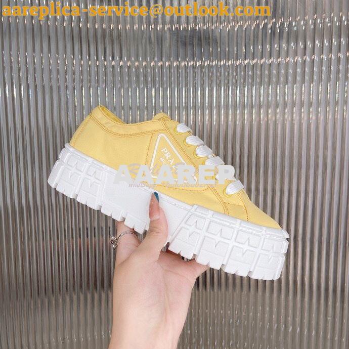 Replica Prada Nylon Gabardine Sneakers 1E260M Yellow Replica Prada Nylon Gabardine Sneakers 1E260M Yellow