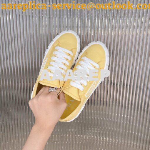 Replica Prada Nylon Gabardine Sneakers 1E260M Yellow 2