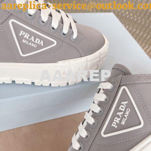 Replica Prada Nylon Gabardine Sneakers 1E260M Grey 7