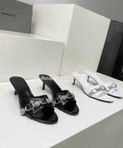 Replica Balenciaga Cagole 70mm Sandal In Arena Lambskin with Crystals 2