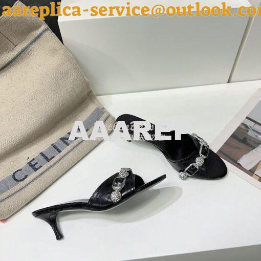 Replica Balenciaga Cagole 70mm Sandal In Arena Lambskin with Crystals 4