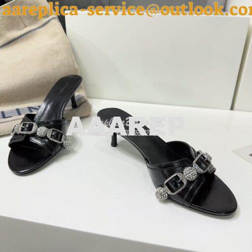 Replica Balenciaga Cagole 70mm Sandal In Arena Lambskin with Crystals 8