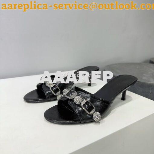 Replica Balenciaga Cagole 70mm Sandal In Arena Lambskin with Crystals 9