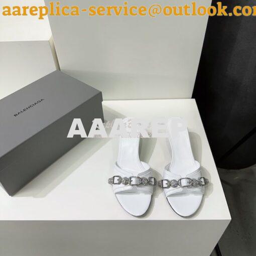 Replica Balenciaga Cagole 70mm Sandal In Arena Lambskin with Crystals 11