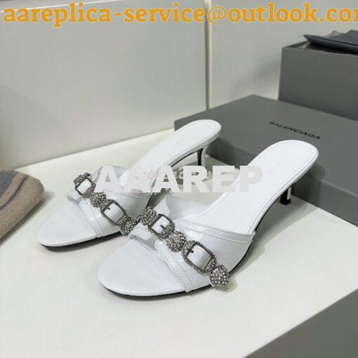 Replica Balenciaga Cagole 70mm Sandal In Arena Lambskin with Crystals 16