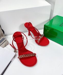 Replica Bottega Veneta BV Dot Leather Sandals 667178 Red