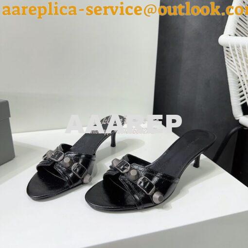 Replica Balenciaga Cagole 70mm Sandal In Arena Lambskin 694347 5