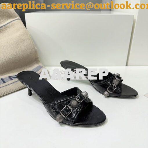 Replica Balenciaga Cagole 70mm Sandal In Arena Lambskin 694347 6