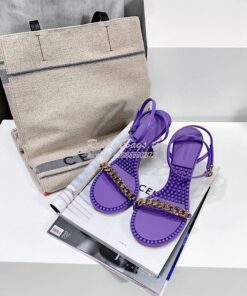 Replica Bottega Veneta BV Dot Leather Sandals 667178 Purple