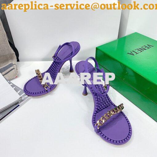 Replica Bottega Veneta BV Dot Leather Sandals 667178 Purple 2
