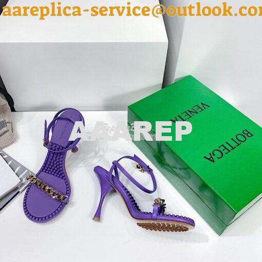 Replica Bottega Veneta BV Dot Leather Sandals 667178 Purple 3