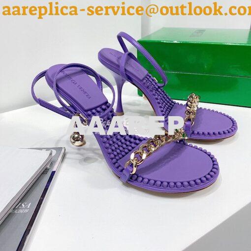 Replica Bottega Veneta BV Dot Leather Sandals 667178 Purple 4