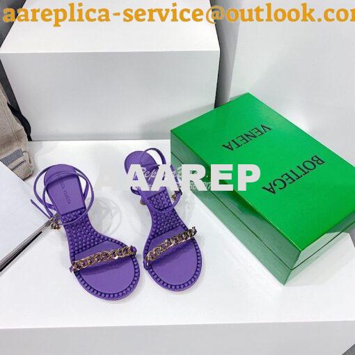 Replica Bottega Veneta BV Dot Leather Sandals 667178 Purple 5