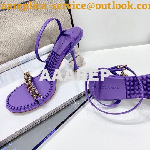 Replica Bottega Veneta BV Dot Leather Sandals 667178 Purple 6