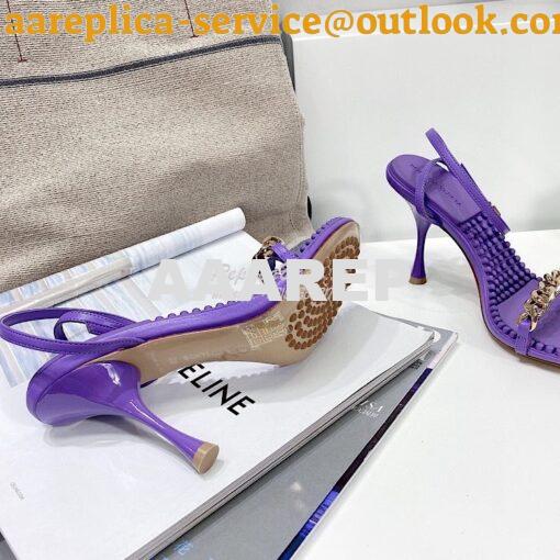 Replica Bottega Veneta BV Dot Leather Sandals 667178 Purple 7