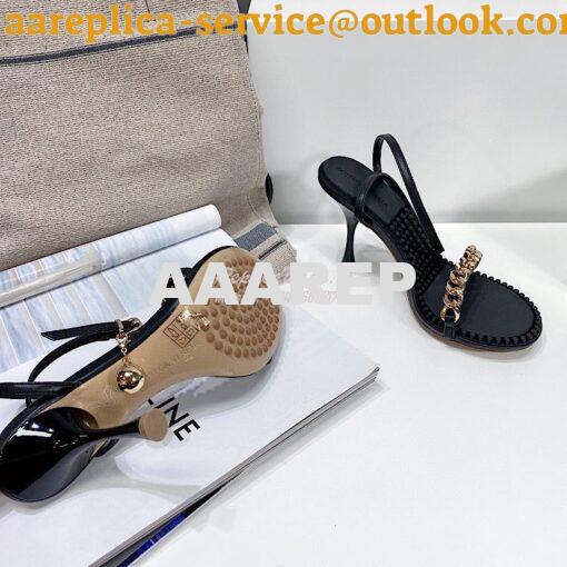 Replica Bottega Veneta BV Dot Leather Sandals 667178 Black 8
