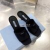 Replica Prada Brushed Leather Mid-heeled Slides 1XX590 Blue 9 Replica Prada Brushed Leather Mid-heeled Slides 1XX590 Blue 9