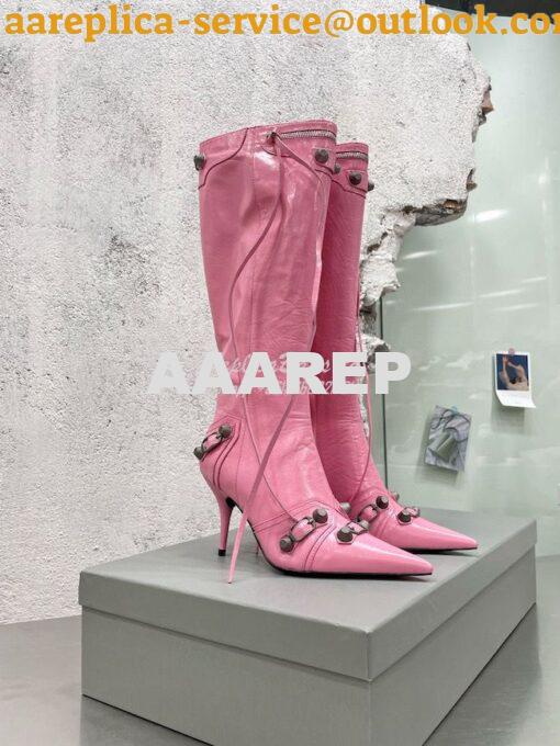 Replica Balenciaga Cagole 90mm Boot Arena lambskin 694395 Pink