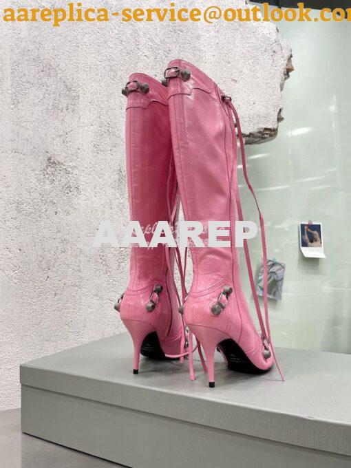 Replica Balenciaga Cagole 90mm Boot Arena lambskin 694395 Pink 4