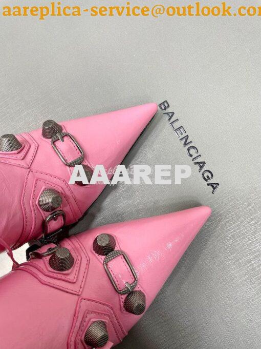 Replica Balenciaga Cagole 90mm Boot Arena lambskin 694395 Pink 6