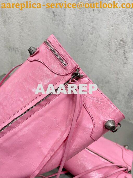 Replica Balenciaga Cagole 90mm Boot Arena lambskin 694395 Pink 8