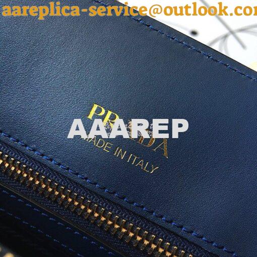 Replica Prada Bibliothèque Saffiano Leather Bag 1BA153 Navy Blue 6