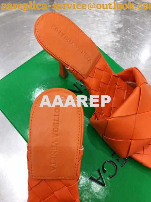 Replica Bottega Veneta BV Lido Sandals Heel 608854 Orange 5