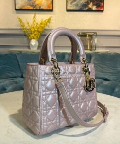Replica Christian Dior Lady Dior Flap Cover Medium Quilted in Lotus Pe 2