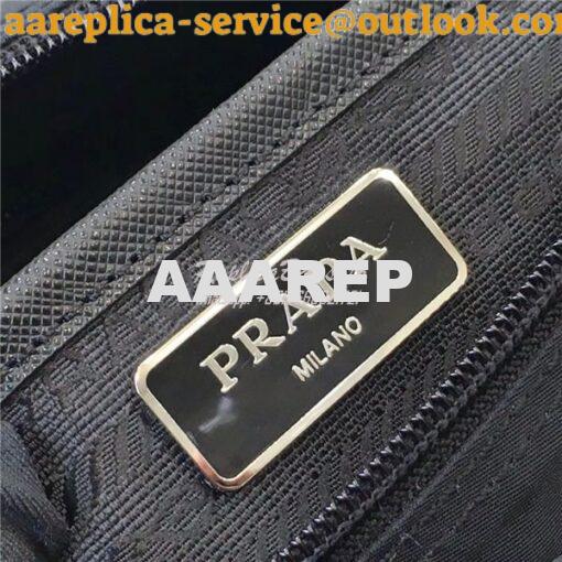Replica Prada black nylon shoulder bag 1BD118 red 9