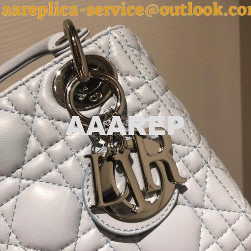 Replica Christian Dior Lady Dior Quilted in Lambskin Leather Bag Sky B 4