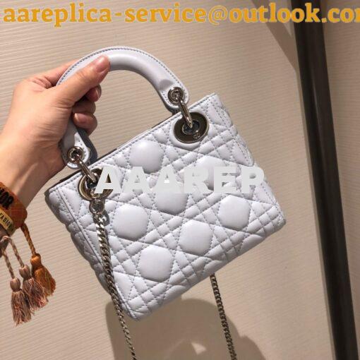 Replica Christian Dior Lady Dior Quilted in Lambskin Leather Bag Sky B 7