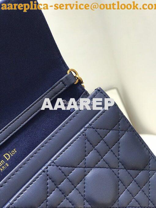 Replica Dior Dioraddict Wallet On Chain Cutch Blue 8