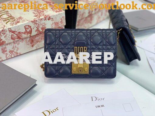 Replica Dior Dioraddict Wallet On Chain Cutch Blue 9