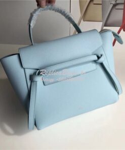 Replica Celine Belt Bag In baby blue Grained Calfskin 2 sizes 2