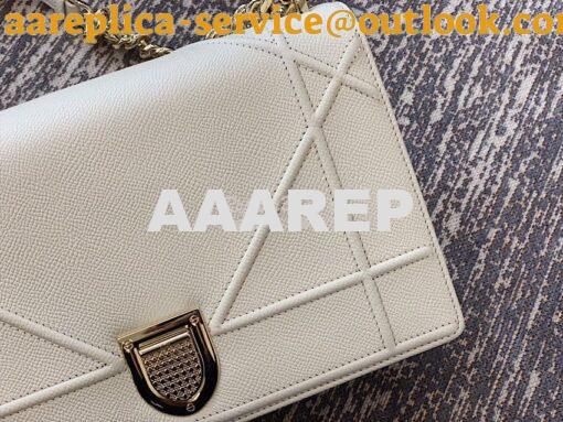 Replica Dior "Diorama" Flap in Grainy Calfskin with Large Cannage Moti 4