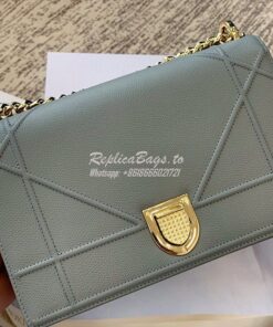 Replica Dior "Diorama" Flap in Grainy Calfskin with Large Cannage Moti 2
