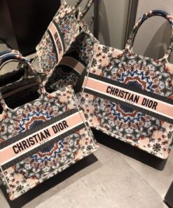 Replica Dior Book Tote bag Embroidered Canvas with Multicolored KaléiD