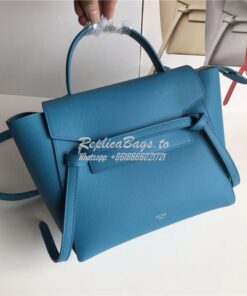 Replica Celine Belt Bag In Medium Blue Grained Calfskin 2 sizes availa