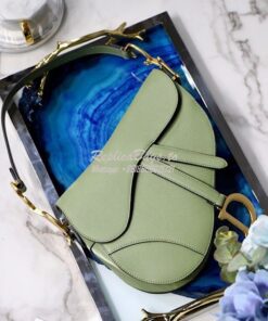 Replica Dior Saddle Bag in Grained Calfskin Matcha Green 2