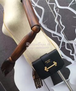 Replica Prada Cahier black leather shoulder bag 1BL004 2