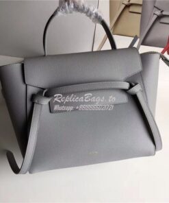 Replica Celine Belt Bag In Grey Grained Calfskin 2 sizes 2