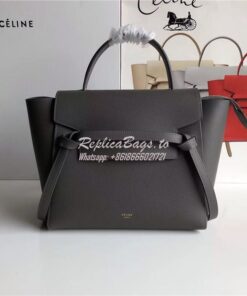 Replica Celine Belt Bag In dark Grey Grained Calfskin 2 sizes