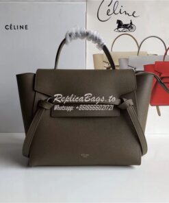 Replica Celine Belt Bag In Khaki Grained Calfskin 2 sizes