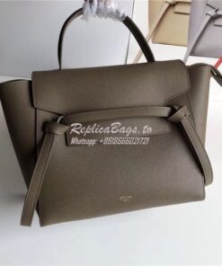 Replica Celine Belt Bag In Khaki Grained Calfskin 2 sizes 2