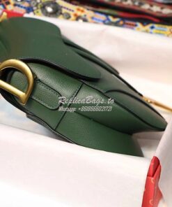 Replica Dior Saddle Bag in Grained Calfskin Green 2