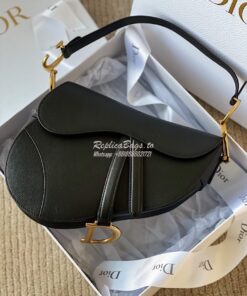 Replica Dior Saddle Bag in Grained Calfskin Black 2